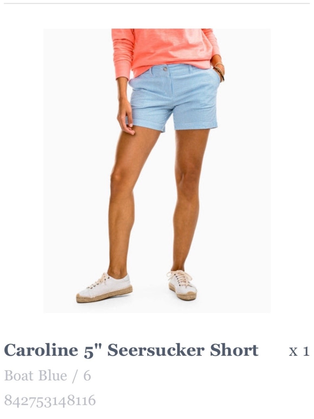 Southern Tide Light Blue Seersucker Shorts